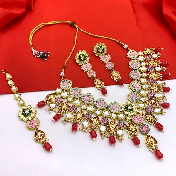 Red_Premium_Kundan_Meenakari_Floral_Set_(08-0115)