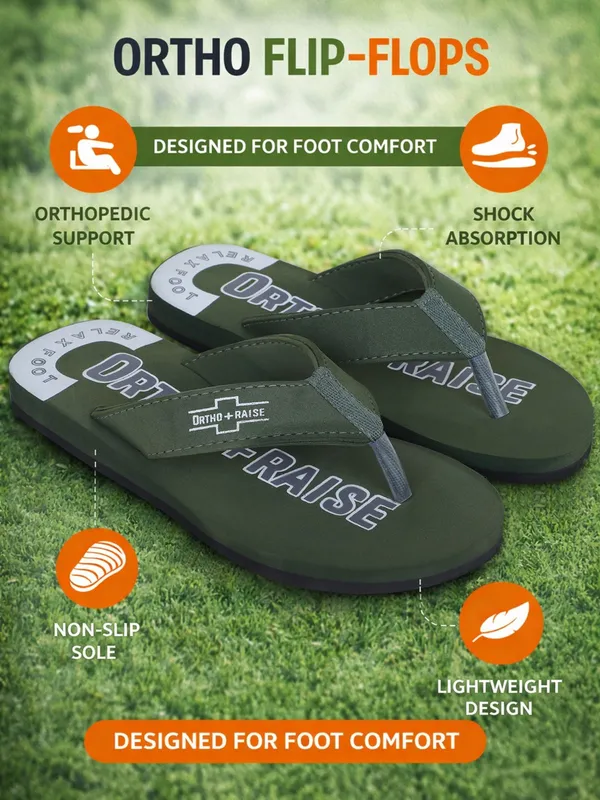 Unisex_ORTHO_Olive_Soft_Slipper_With_Heel_Support