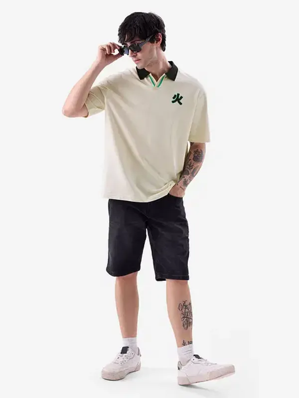 Off_White_Cotton_Oversized_Polo_T-Shirt_For_Men