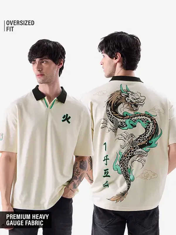 Off_White_Cotton_Oversized_Polo_T-Shirt_For_Men