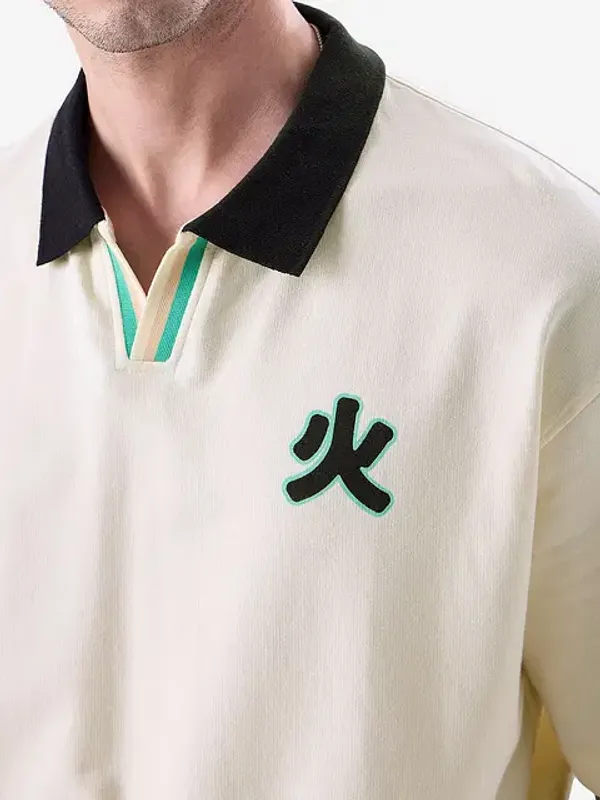 Off_White_Cotton_Oversized_Polo_T-Shirt_For_Men