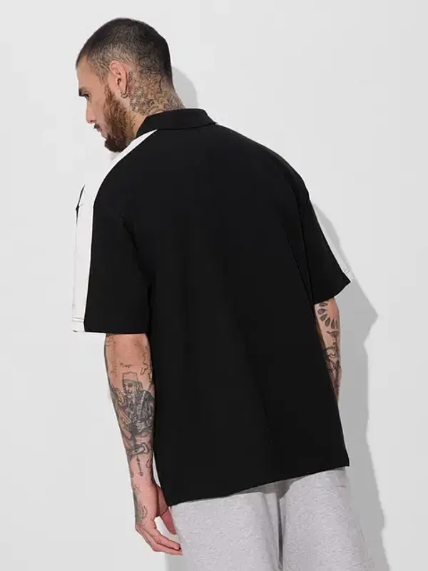 Black_Cotton_Oversized_Polo_T-Shirt_For_Men