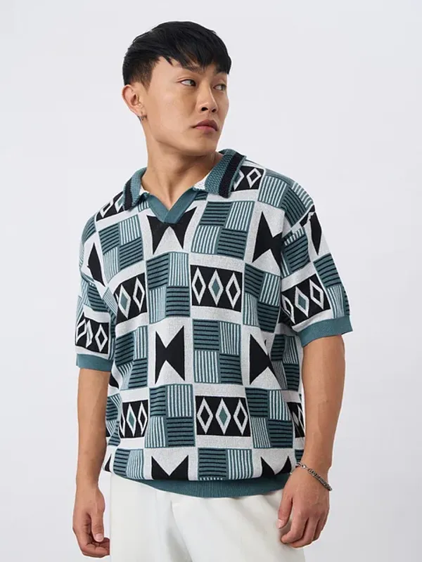 Blue_Cotton_Oversized_Polo_T-Shirt_For_Men