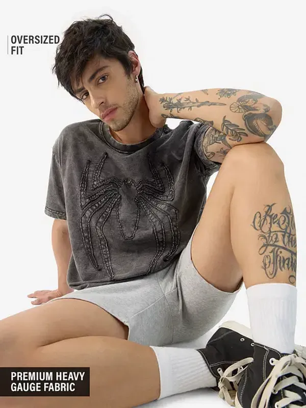 Charcoal_Grey_Cotton_Oversized_T-Shirt_For_Men