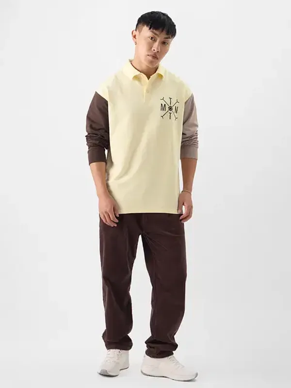 Beige_Cotton_Oversized_Polo_T-Shirt_For_Men