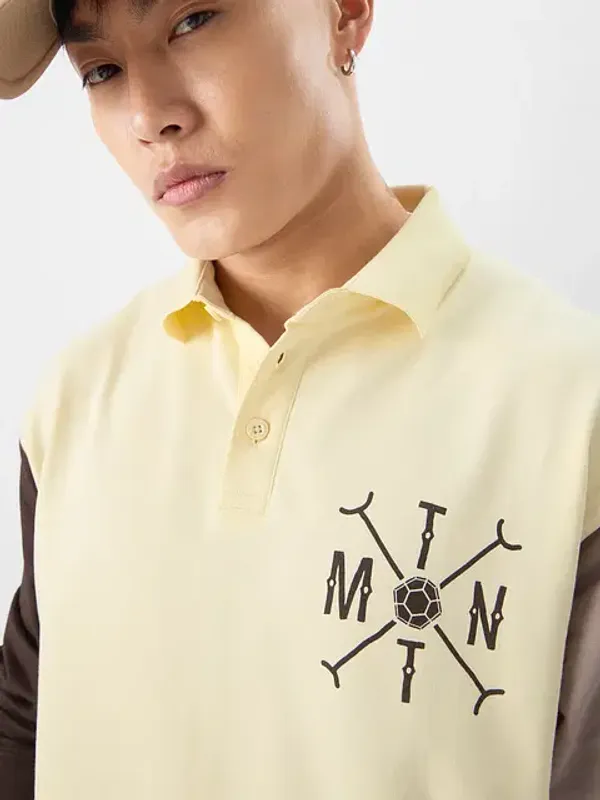 Beige_Cotton_Oversized_Polo_T-Shirt_For_Men
