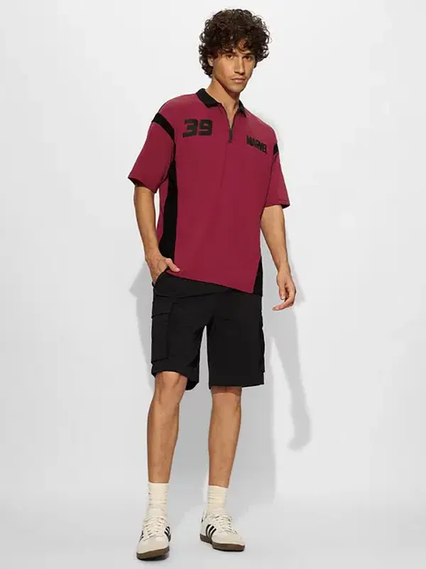 Red_Cotton_Oversized_Polo_T-Shirt_For_Men