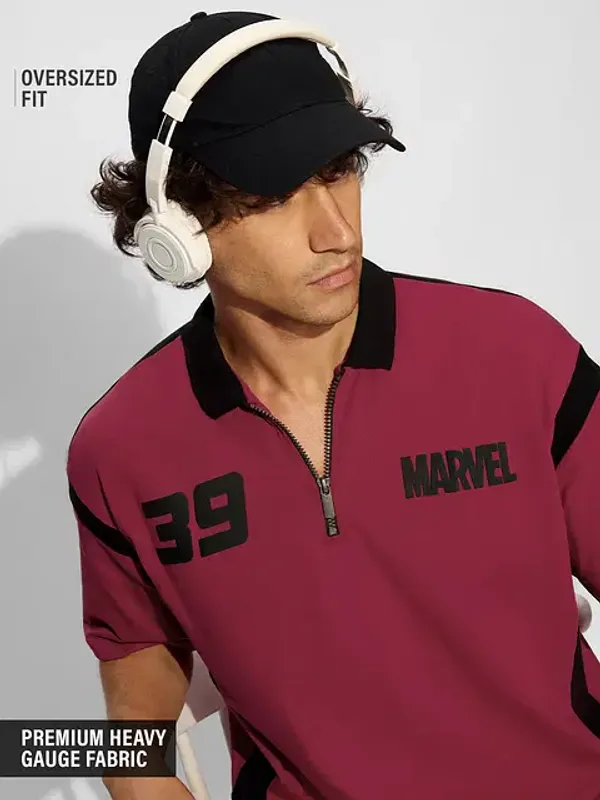 Red_Cotton_Oversized_Polo_T-Shirt_For_Men