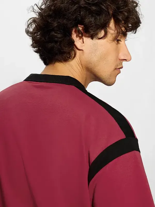 Red_Cotton_Oversized_Polo_T-Shirt_For_Men