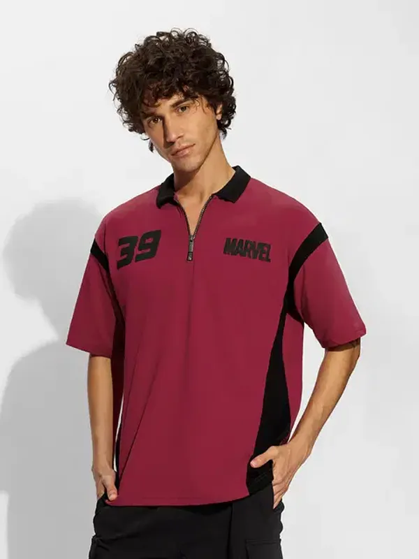 Red_Cotton_Oversized_Polo_T-Shirt_For_Men