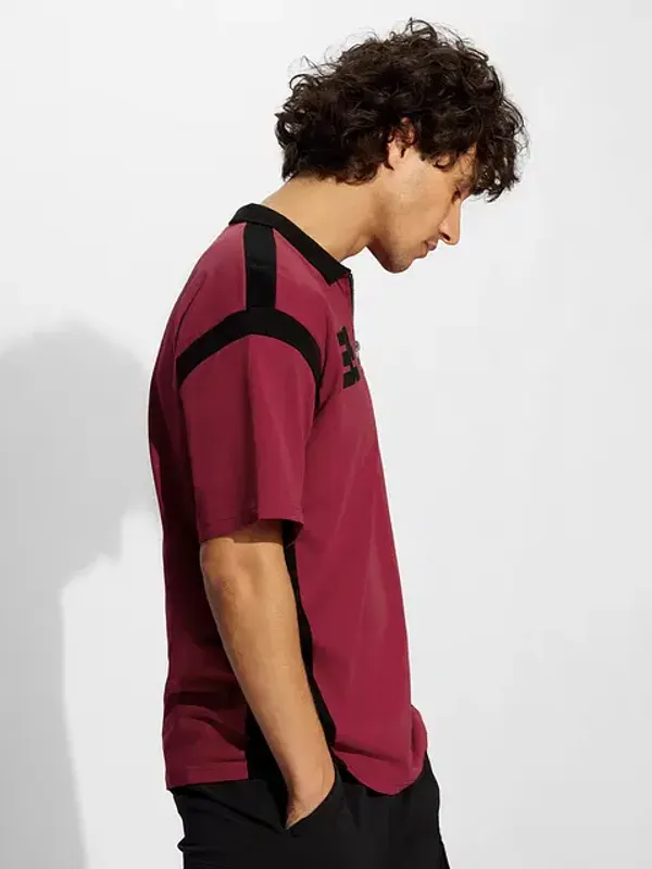 Red_Cotton_Oversized_Polo_T-Shirt_For_Men