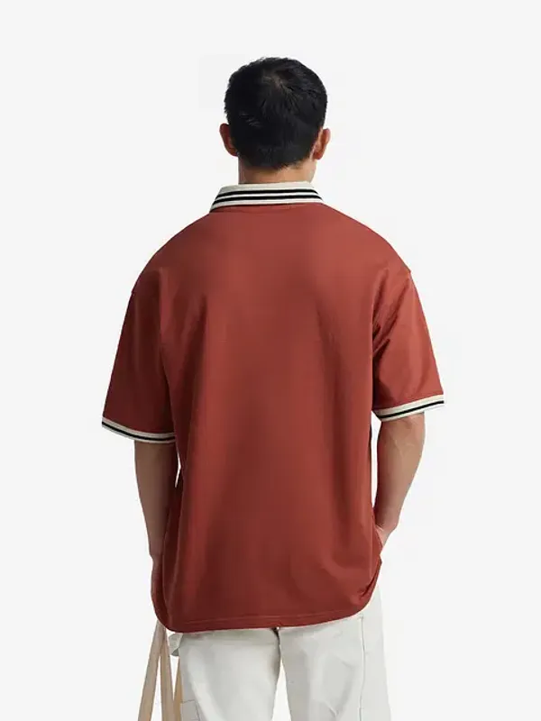 Rust_Cotton_Oversized_Polo_T-Shirt_For_Men