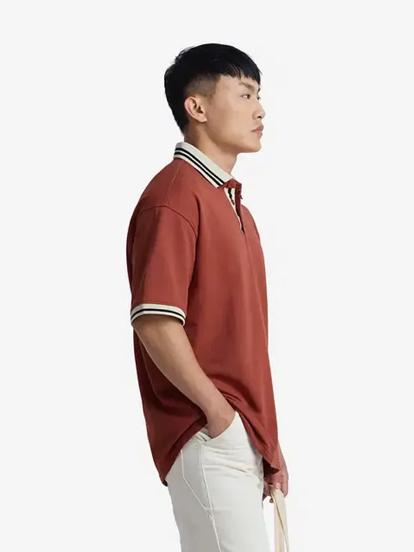Rust_Cotton_Oversized_Polo_T-Shirt_For_Men