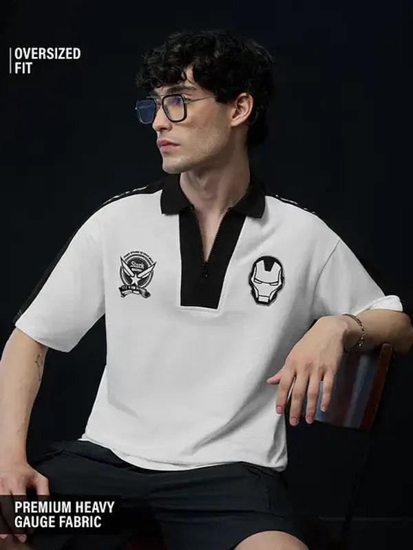 White_Cotton_Oversized_Polo_T-Shirt_For_Men
