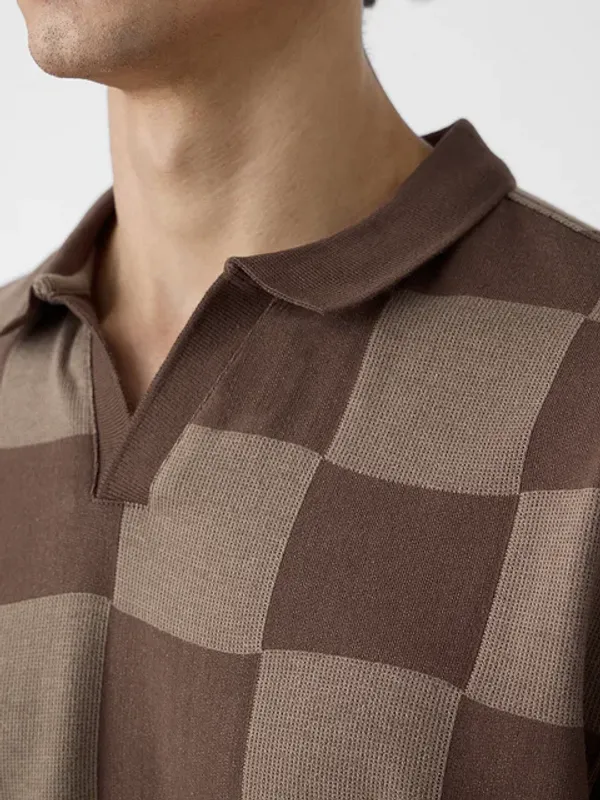 Brown_Cotton_Oversized_Polo_T-Shirt_For_Men