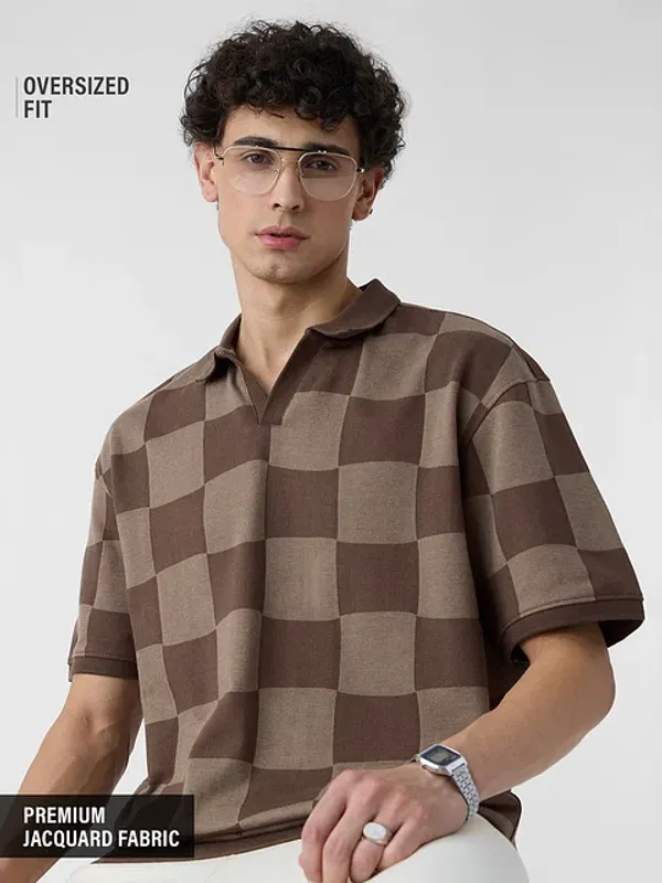 Brown_Cotton_Oversized_Polo_T-Shirt_For_Men
