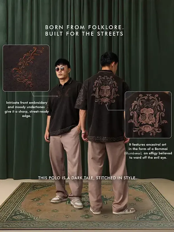 Black_Cotton_Oversized_Polo_T-Shirt_For_Men
