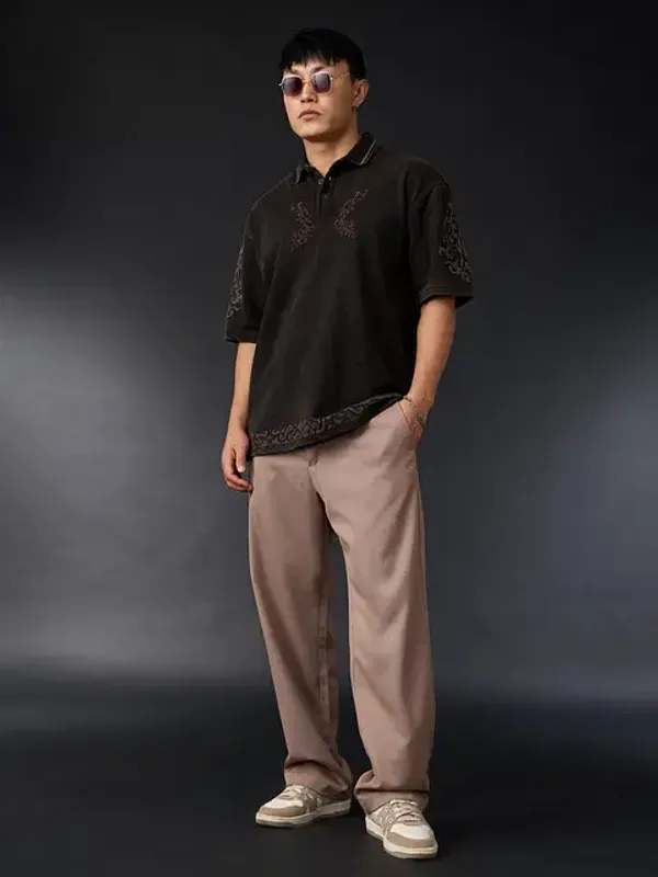 Black_Cotton_Oversized_Polo_T-Shirt_For_Men