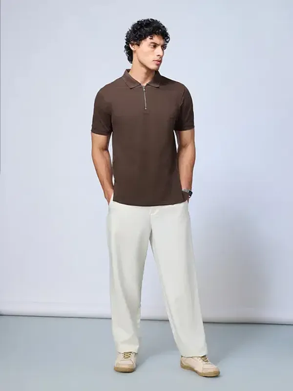 Brown_Cotton_Oversized_Polo_T-Shirt_For_Men