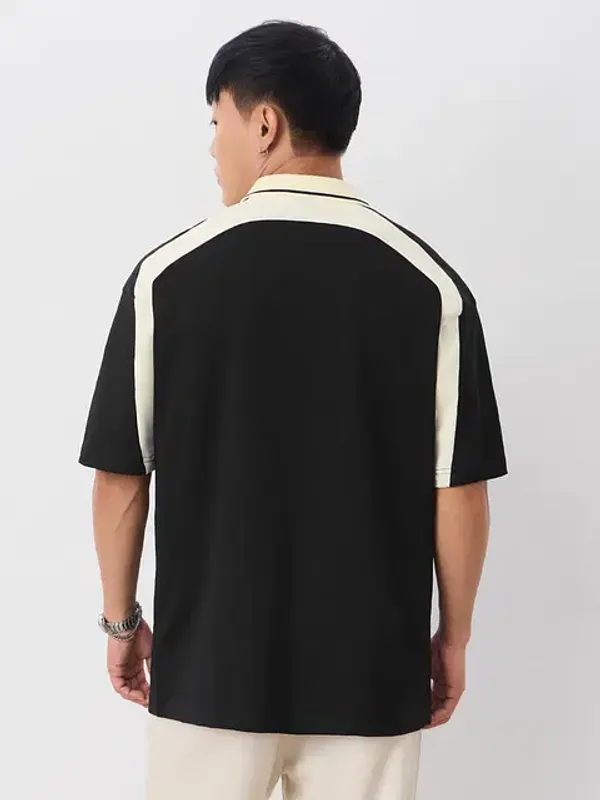 Black_Cotton_Oversized_Polo_T-Shirt_For_Men