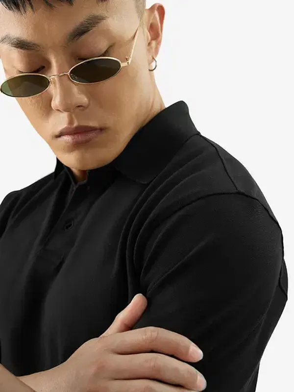 Black_Cotton_Oversized_Polo_T-Shirt_For_Men