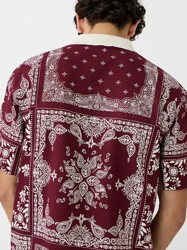 Red_And_White_Cotton_Oversized_Polo_T-Shirt_For_Men