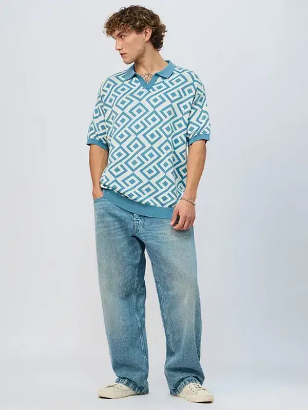 Blue_Cotton_Oversized_Polo_T-Shirt_For_Men
