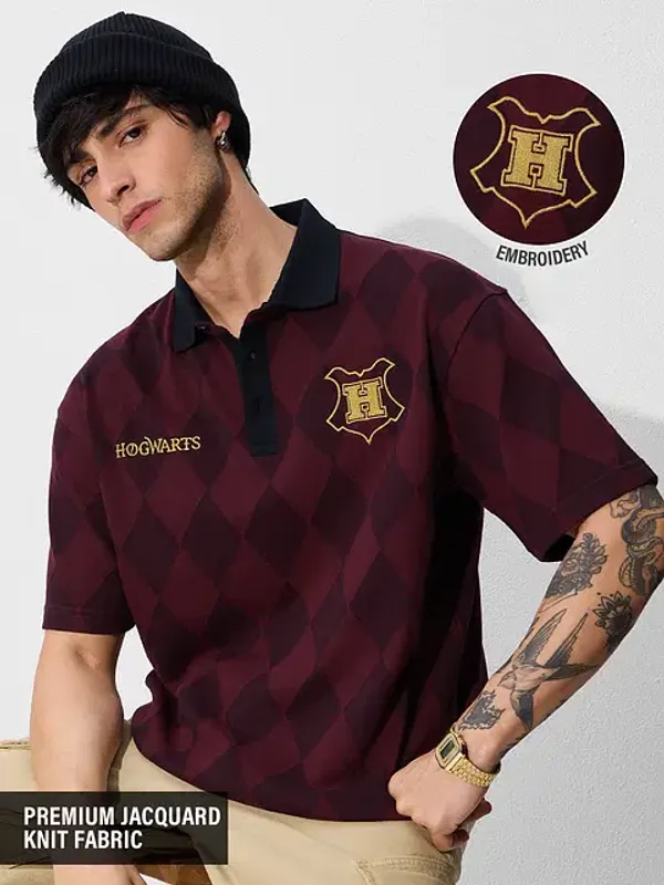 Red_Cotton_Oversized_Polo_T-Shirt_For_Men