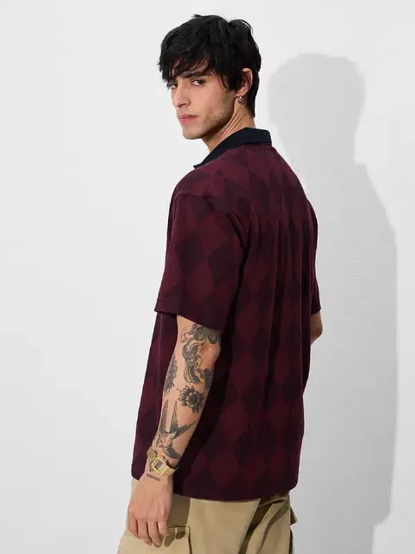 Red_Cotton_Oversized_Polo_T-Shirt_For_Men