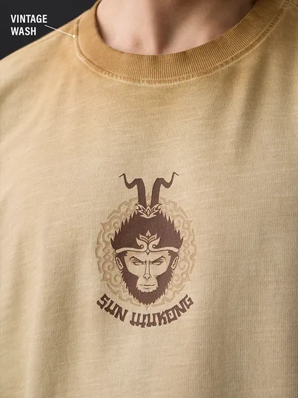 Beige_Cotton_Oversized_T-Shirt_For_Men