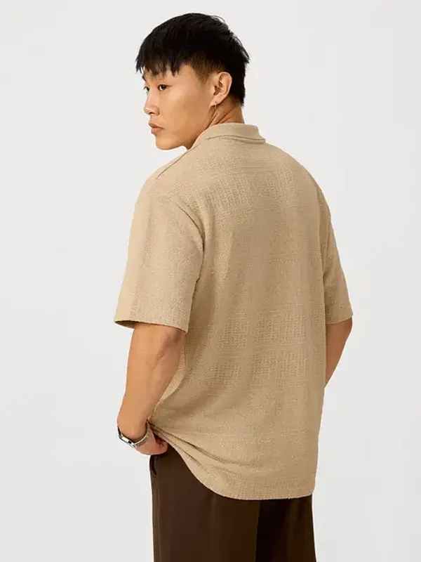 Beige_Cotton_Oversized_Polo_T-Shirt_For_Men