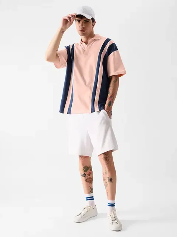 Pink_Cotton_Oversized_Polo_T-Shirt_For_Men