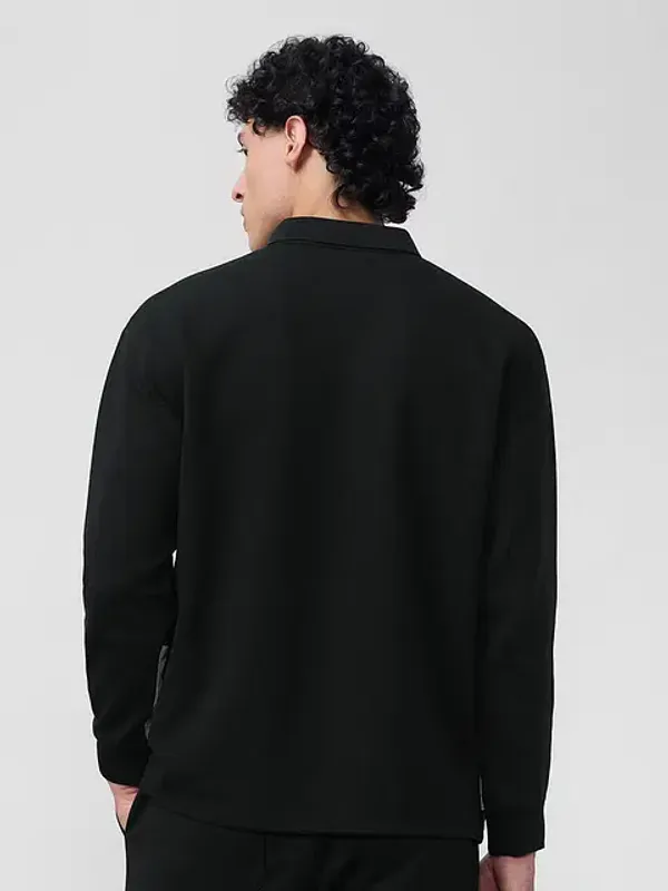 Black_Cotton_Oversized_Polo_T-Shirt_For_Men