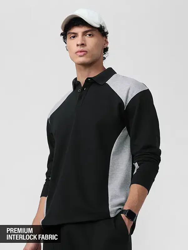 Black_Cotton_Oversized_Polo_T-Shirt_For_Men