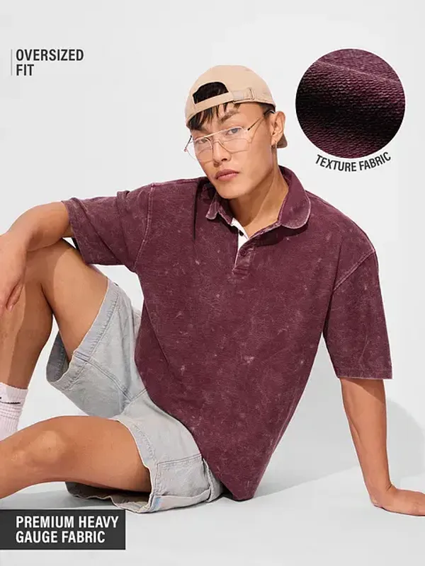 Red_Cotton_Oversized_Polo_T-Shirt_For_Men