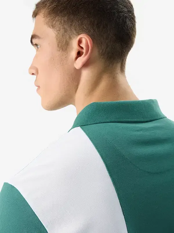 Green_And_White_Cotton_Oversized_Polo_T-Shirt_For_Men