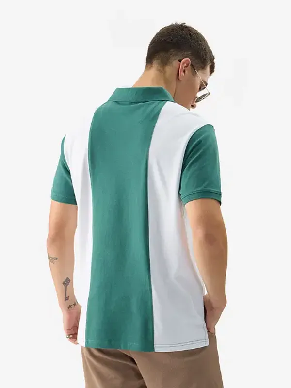 Green_And_White_Cotton_Oversized_Polo_T-Shirt_For_Men