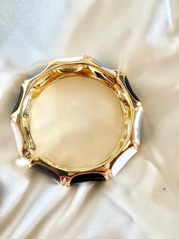 Gold,_Black,_Grey_&_White_Noir_Classic_Bangle_For_Women