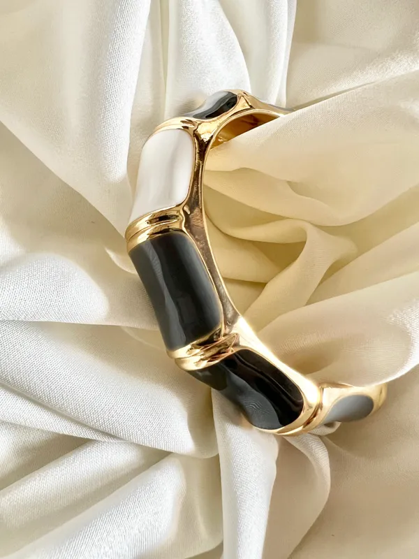 Gold,_Black,_Grey_&_White_Noir_Classic_Bangle_For_Women