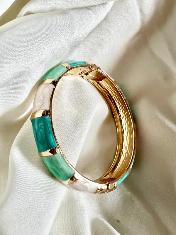 Gold,_White_&_Shades_Of_Blue_Ocean_Whisper_Bangle_For_Women