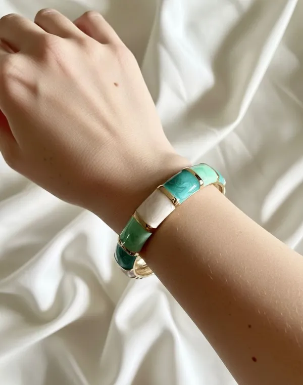Gold,_White_&_Shades_Of_Blue_Ocean_Whisper_Bangle_For_Women