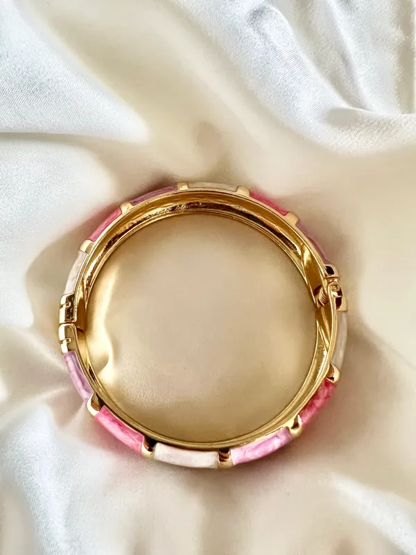 Gold,_White_&_Shades_Of_Pink_Rosetta_Bangle_For_Women