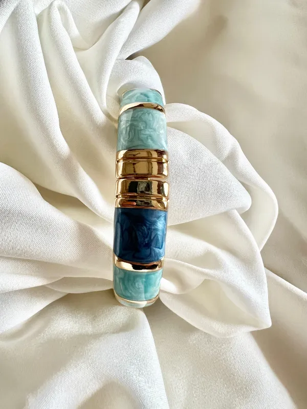 Gold,_Shades_Blue_Azure_Mosiac_Bangle_For_Women