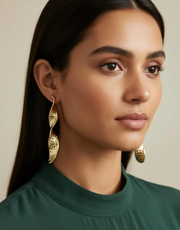 Gold_Golden_Twist_Drop_Earrings_For_Women