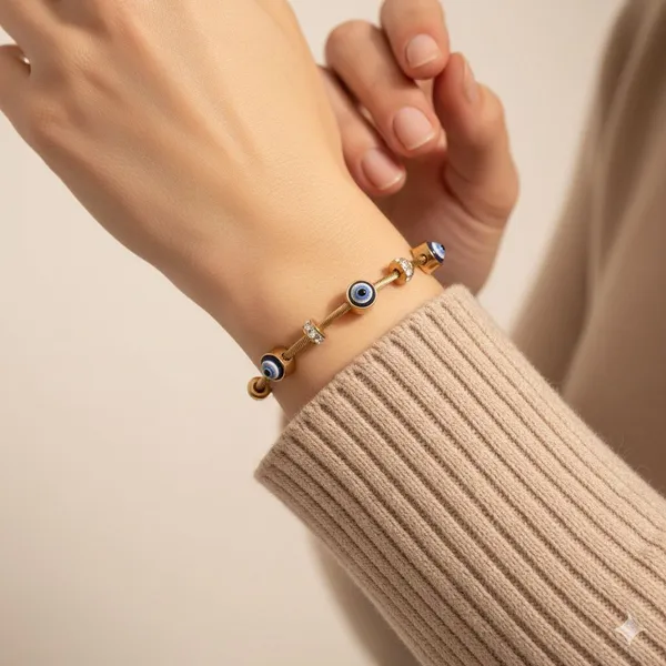 Gold,_Shades_Blue_Classic_Evil_Eye_Bangle_For_Women