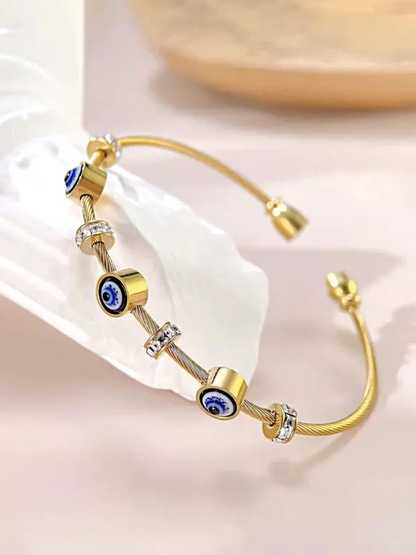 Gold,_Shades_Blue_Classic_Evil_Eye_Bangle_For_Women