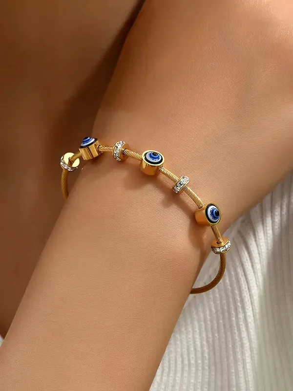 Gold,_Shades_Blue_Classic_Evil_Eye_Bangle_For_Women