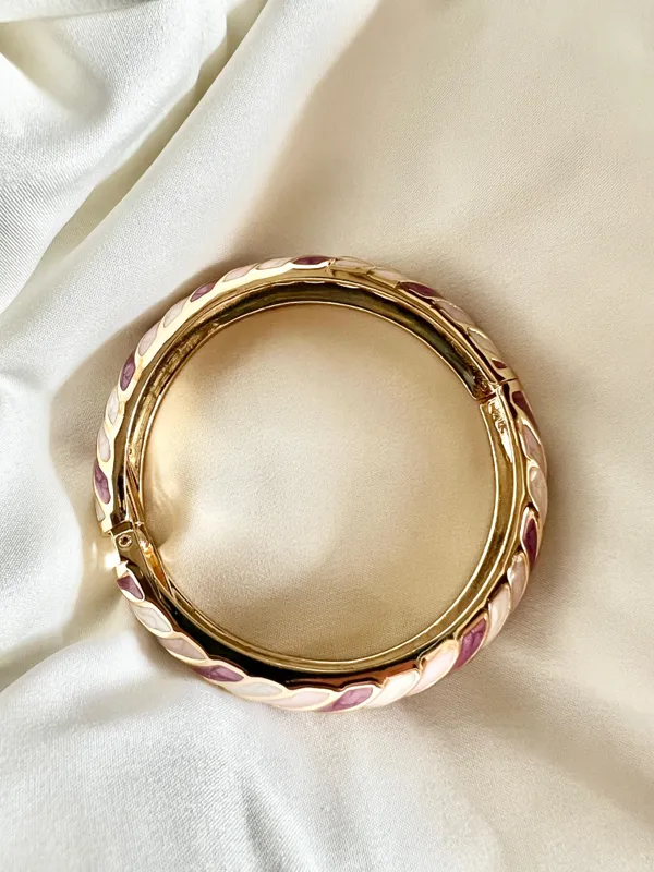 Gold,_Pink_&_White_Aurora_Swirl_Bangle_For_Women