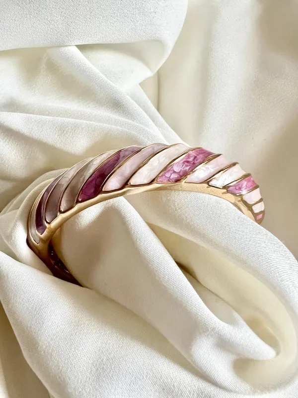 Gold,_Pink_&_White_Aurora_Swirl_Bangle_For_Women