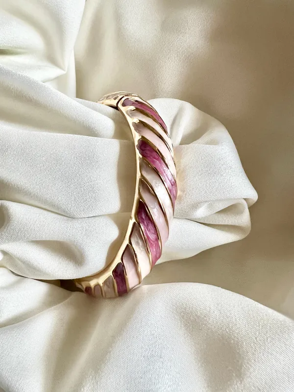 Gold,_Pink_&_White_Aurora_Swirl_Bangle_For_Women